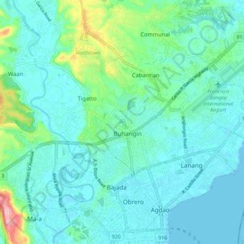 buhangin davao city map|Buhangin topographic map, elevation, terrain.